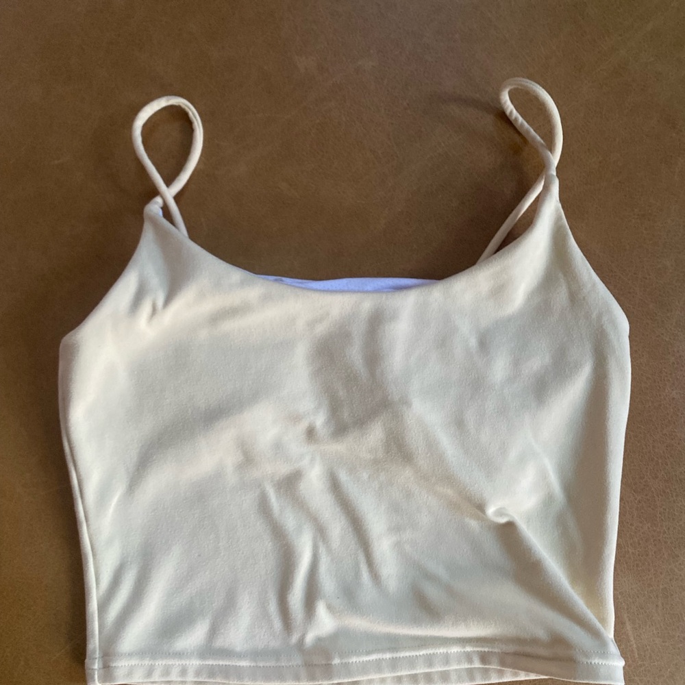 ETHOS Butter Yellow Cropped Athletic Tank Top